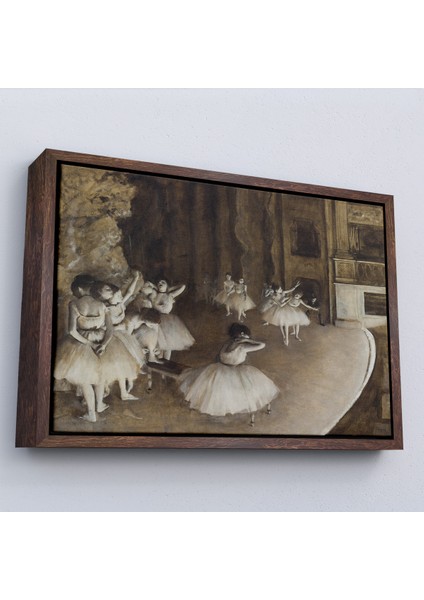 Çerçeveli Dekoratif Kanvas Tablo, Edgar Degas - Sahnede Bale Prova TABLOSU-7053