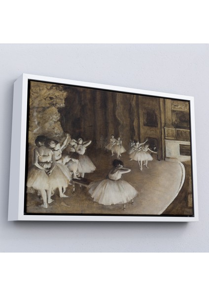 Çerçeveli Dekoratif Kanvas Tablo, Edgar Degas - Sahnede Bale Prova TABLOSU-7053 fırsatları