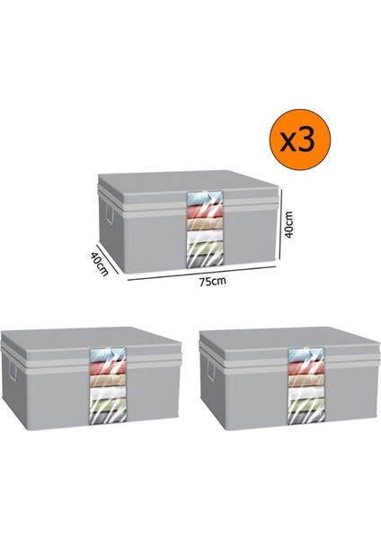 3 Adet Gri Pencereli Yastık Yorgan Hurcu 75X40X40 cm fiyatları