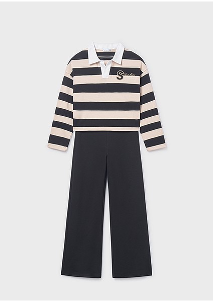 Kız Çocuk Polo Tişört ve Pantolon Takım 7584