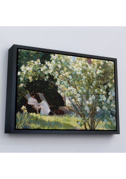 Çerçeveli Dekoratif Kanvas Tablo, Severin Kroyer Güller Bahçesi TABLOSU-7029