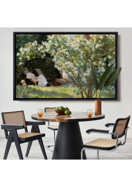 Çerçeveli Dekoratif Kanvas Tablo, Severin Kroyer Güller Bahçesi TABLOSU-7029