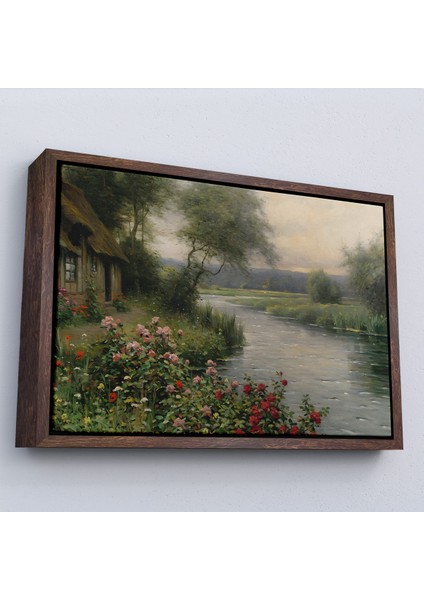 Çerçeveli Dekoratif Kanvas Tablo, Louis Aston Knight, A River In Normandy Isimli Tablosu -7005 fiyatları