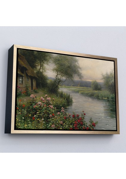 Çerçeveli Dekoratif Kanvas Tablo, Louis Aston Knight, A River In Normandy Isimli Tablosu -7005 modelleri