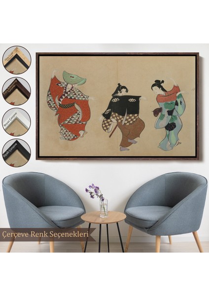 Çerçeveli Dekoratif Kanvas Tablo, Kamisaka Sekka - Japon Dand TABLOSU-7065