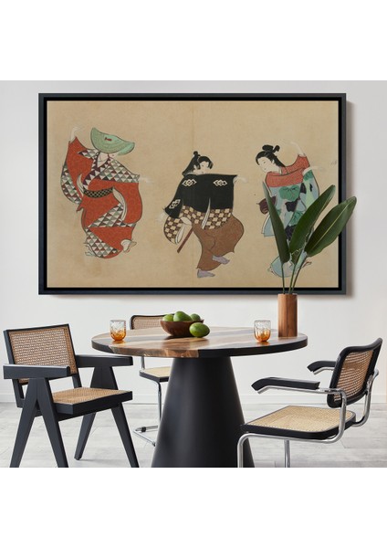 Çerçeveli Dekoratif Kanvas Tablo, Kamisaka Sekka - Japon Dand TABLOSU-7065