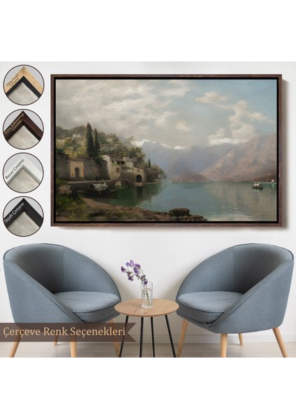 Çerçeveli Dekoratif Kanvas Tablo, Robert Schultze Komo Gölü Tablosu - Bellagio By Lake COMO-7018