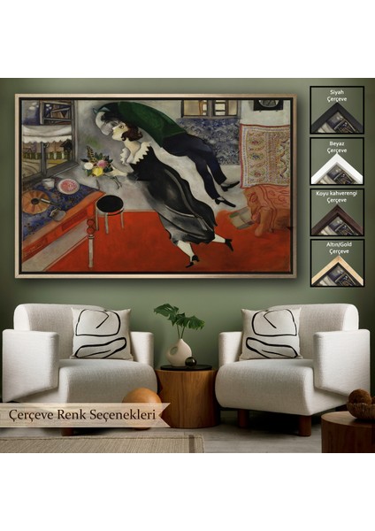 Çerçeveli Dekoratif Kanvas Tablo, Marc Chagall - Birthday Doğum Günü TABLOSU-7057