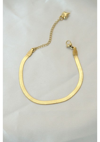 316L Çelik Gold Renk Italyan Zincirli Bileklik - TJ-BB4103