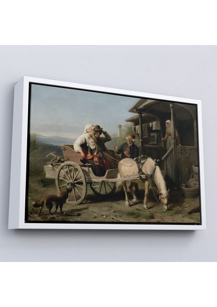 Çerçeveli Dekoratif Kanvas Tablo, Nordenberg Bengt'in Ilk Ziyaret - Isveç Okulu Tablosu -7008 fırsatları