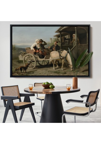 Çerçeveli Dekoratif Kanvas Tablo, Nordenberg Bengt'in Ilk Ziyaret - Isveç Okulu Tablosu -7008