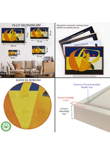 Çerçeveli Dekoratif Kanvas Tablo, Joan Miro Spanish - Kalem TABLOSU-7055 indirimleri