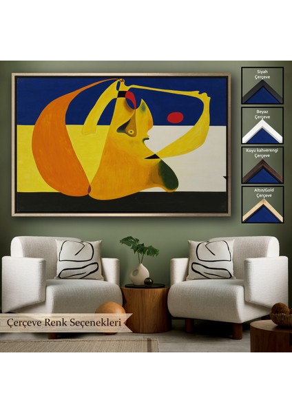 Çerçeveli Dekoratif Kanvas Tablo, Joan Miro Spanish - Kalem TABLOSU-7055
