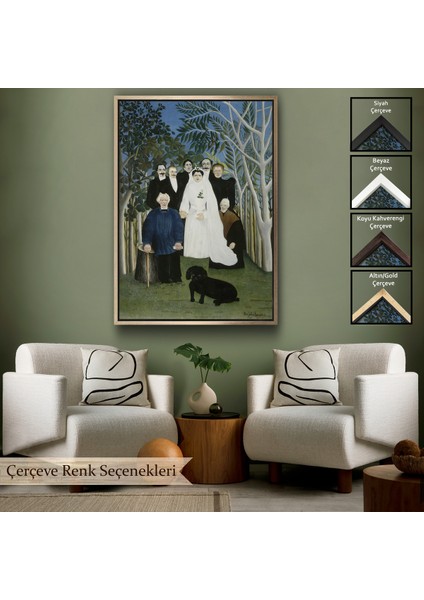 Çerçeveli Dekoratif Kanvas Tablo, Henri Emilien Rousseau - Düğün Partisi - The Wedding PARTY-7436