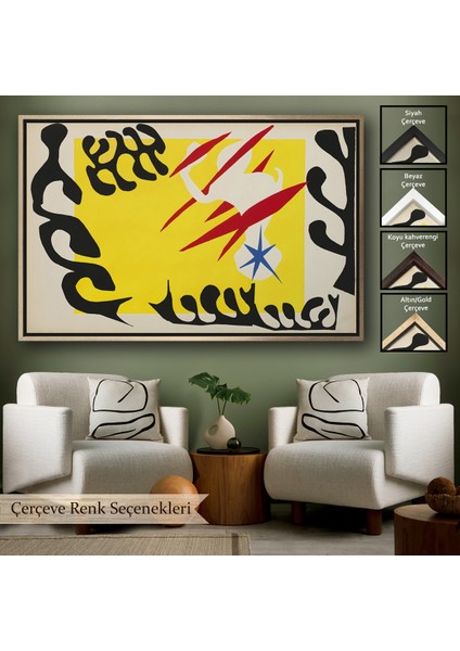 Çerçeveli Dekoratif Kanvas Tablo, Henri Matisse- Caz'dan Beyaz Filin Kabusu TABLO-7079