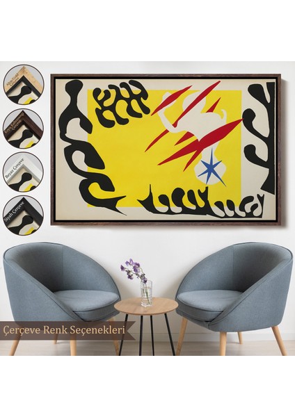 Çerçeveli Dekoratif Kanvas Tablo, Henri Matisse- Caz'dan Beyaz Filin Kabusu TABLO-7079