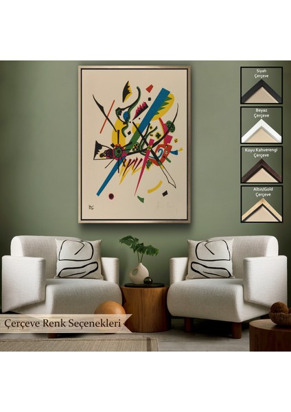 Çerçeveli Dekoratif Kanvas Tablo, Wassily Kandinsky - Küçük Dünyalar Tablosu - Small WORLDS-7495