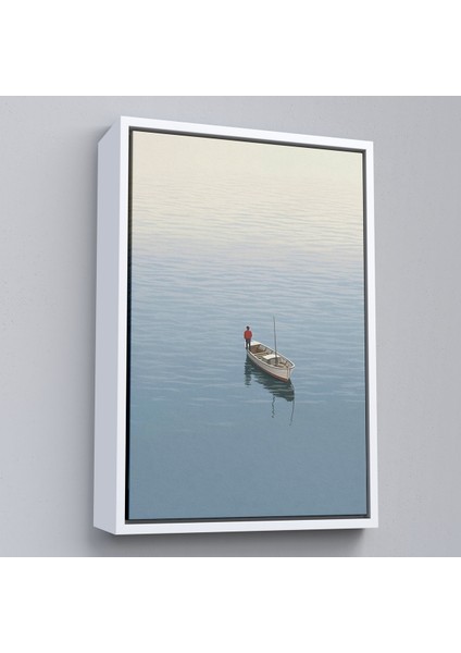 Çerçeveli Dekoratif Kanvas Tablo, Göldeki Yalnız Adam TABLO-7510 fırsatları