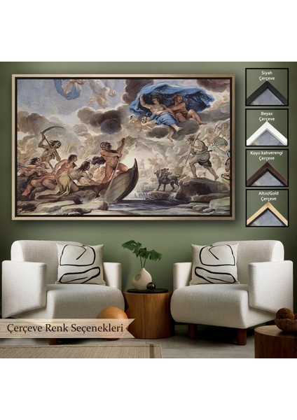 Çerçeveli Dekoratif Kanvas Tablo, Jean Berhomed Restout - Morpheus Uyku TABLOSU-7083