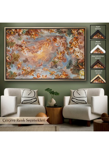 Çerçeveli Dekoratif Kanvas Tablo, Roma Italya Villa Borghesenin Galleria Borghese Fresk TABLOSU-7272