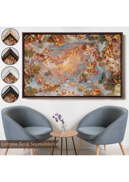 Çerçeveli Dekoratif Kanvas Tablo, Roma Italya Villa Borghesenin Galleria Borghese Fresk TABLOSU-7272