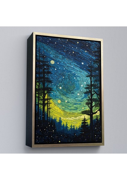 Çerçeveli Dekoratif Kanvas Tablo, Vincent Van Gogh Tarzı Yıldızlı Gece TABLOSU-7518 modelleri