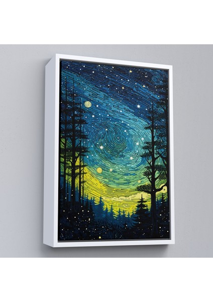 Çerçeveli Dekoratif Kanvas Tablo, Vincent Van Gogh Tarzı Yıldızlı Gece TABLOSU-7518 fırsatları