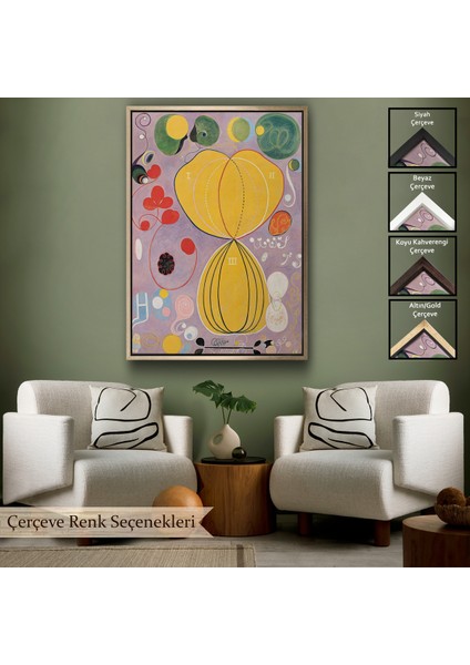 Çerçeveli Dekoratif Kanvas Tablo, Hilma Af Klint - Renkli Soyut TABLO-7315