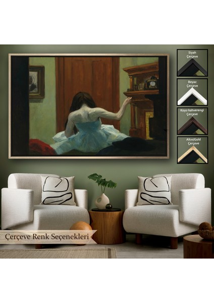 Çerçeveli Dekoratif Kanvas Tablo, Edward Hopper - New York Interior TABLO-7105