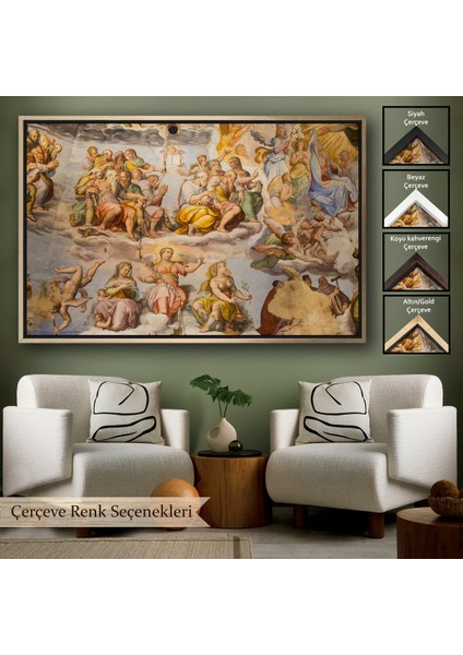 Çerçeveli Dekoratif Kanvas Tablo, Giotto - Çan Kulesinin Tavan Resmi TABLO-7116