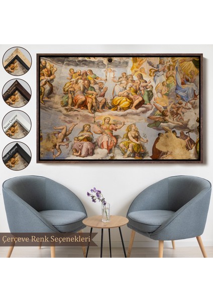 Çerçeveli Dekoratif Kanvas Tablo, Giotto - Çan Kulesinin Tavan Resmi TABLO-7116