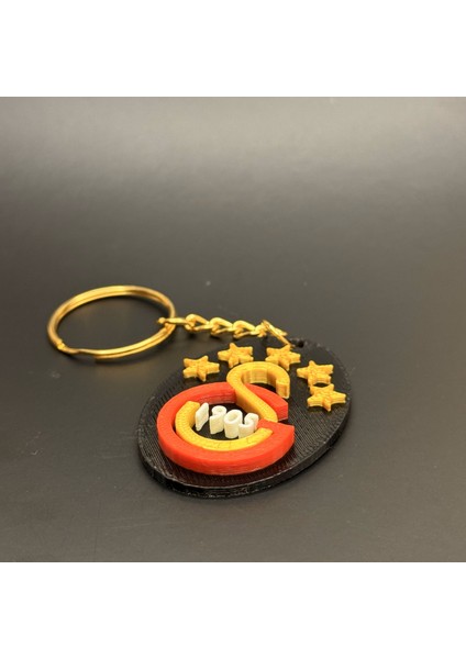 Galatasaray 5 Yıldızlı Renkli Anahtarlık 4cm /gs Anahtarlık Beş Yıldızlı 3D Baskı