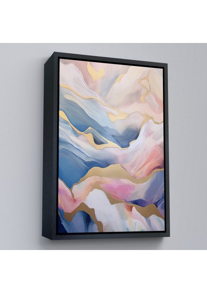 Çerçeveli Dekoratif Kanvas Tablo, Pembe Tonlu Mermer Desen TABLO-7584 modelleri