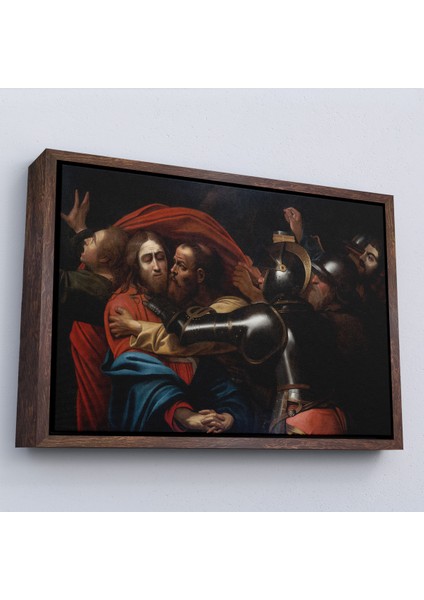 Çerçeveli Dekoratif Kanvas Tablo, Caravaggio -Isanın Inişi Tablo - The Taking Of CHRIST-7146 fiyatları