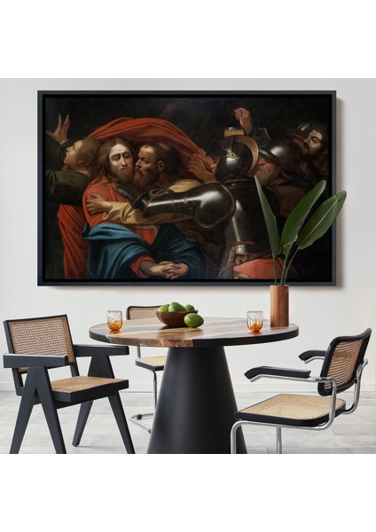 Çerçeveli Dekoratif Kanvas Tablo, Caravaggio -Isanın Inişi Tablo - The Taking Of CHRIST-7146