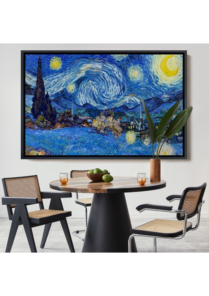 Çerçeveli Dekoratif Kanvas Tablo, Vincent Van Gogh - Yıldızlı Geceler TABLO-7151