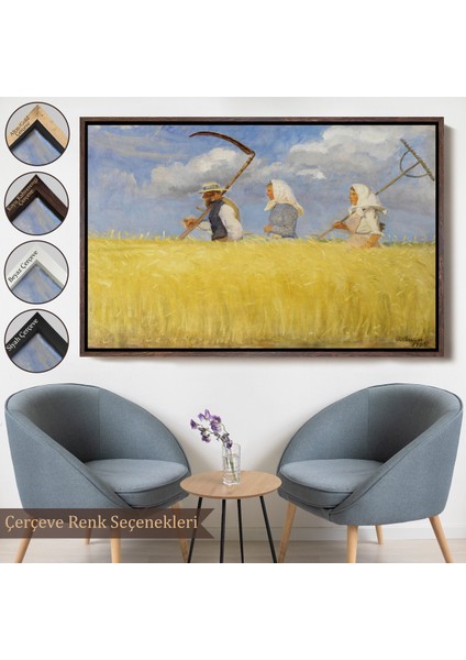 Çerçeveli Dekoratif Kanvas Tablo, Anna Ancher - Işçiler Tablo - HARVESTERS-7156