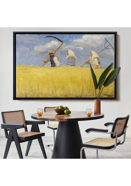 Çerçeveli Dekoratif Kanvas Tablo, Anna Ancher - Işçiler Tablo - HARVESTERS-7156