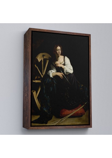 Çerçeveli Dekoratif Kanvas Tablo, Caravaggio - Iskenderiyeli Aziz Catherine TABLOSU-7386