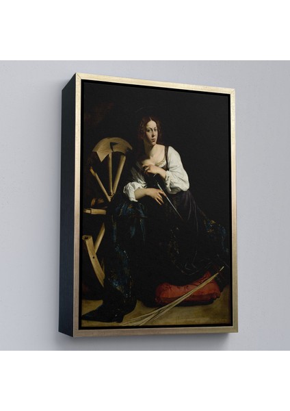 Çerçeveli Dekoratif Kanvas Tablo, Caravaggio - Iskenderiyeli Aziz Catherine TABLOSU-7386 fiyatları