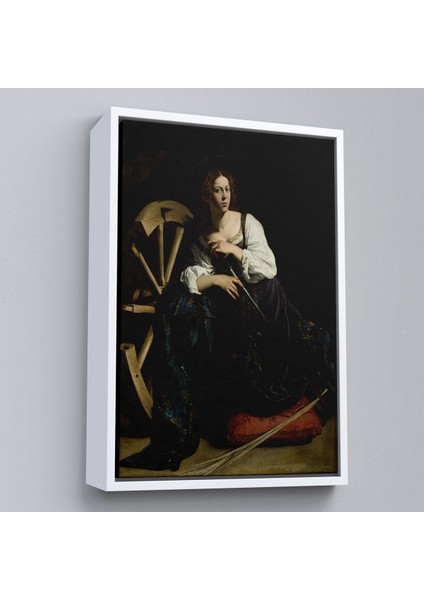 Çerçeveli Dekoratif Kanvas Tablo, Caravaggio - Iskenderiyeli Aziz Catherine TABLOSU-7386 fırsatları