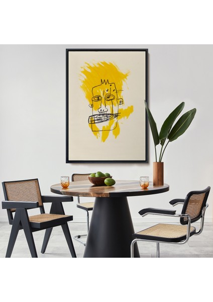 Çerçeveli Dekoratif Kanvas Tablo, Jean-Michel Basquiat - Sarı Saçlı Isimsiz TABLO-7440