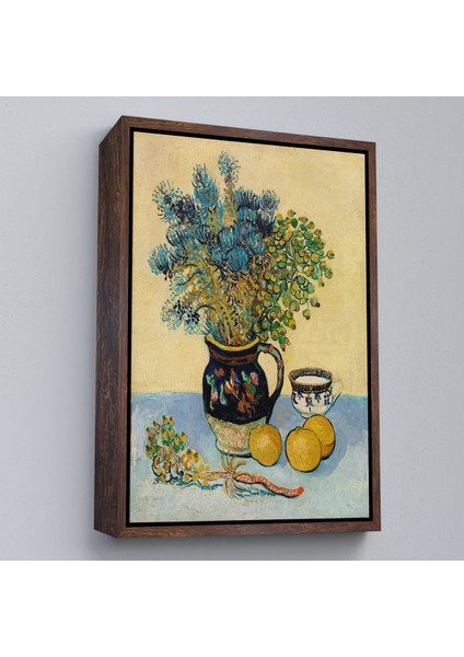 Çerçeveli Kanvas Tablo, Natürmort Kır Çiçekleri ile Majolica Tarzı Sürahi - Vincent Van GOGH-7451 fiyatları
