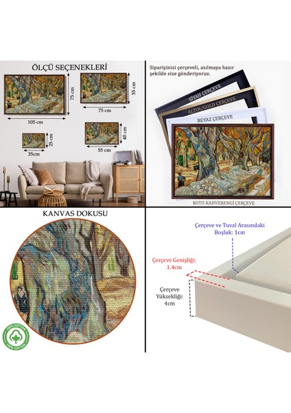 Çerçeveli Dekoratif Kanvas Tablo, Vincent Van Gogh Sokak Emekçileri TABLO-7167 indirimleri