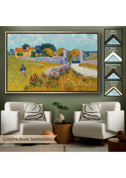 Çerçeveli Dekoratif Kanvas Tablo, Vincent Van Gogh Provence’de Çiftlik Evi TABLO-7168