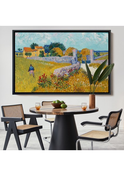 Çerçeveli Dekoratif Kanvas Tablo, Vincent Van Gogh Provence’de Çiftlik Evi TABLO-7168