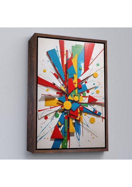 Çerçeveli Dekoratif Kanvas Tablo, Düzensiz Şekiller TABLOSU-7695