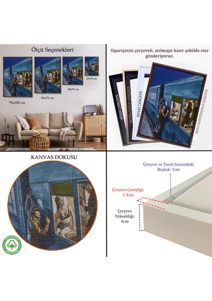 Çerçeveli Dekoratif Kanvas Tablo, Rus Kızın Demir Perdeden Kaçışı TABLO-7717 indirimleri