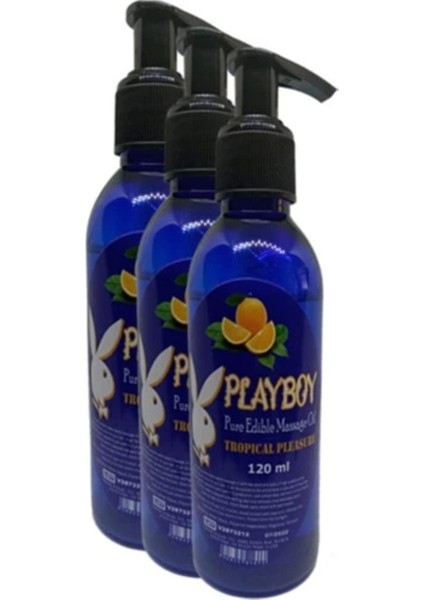 Playboy Pure Edible Massage Oil 120ML Portakal Aromalı Masaj Yağı 3 Adet