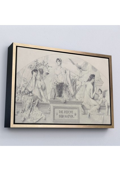 Çerçeveli Dekoratif Kanvas Tablo, Gustav Klimt - Doğaın Alemleri Tablosu - The Realms Of NATURE-7087